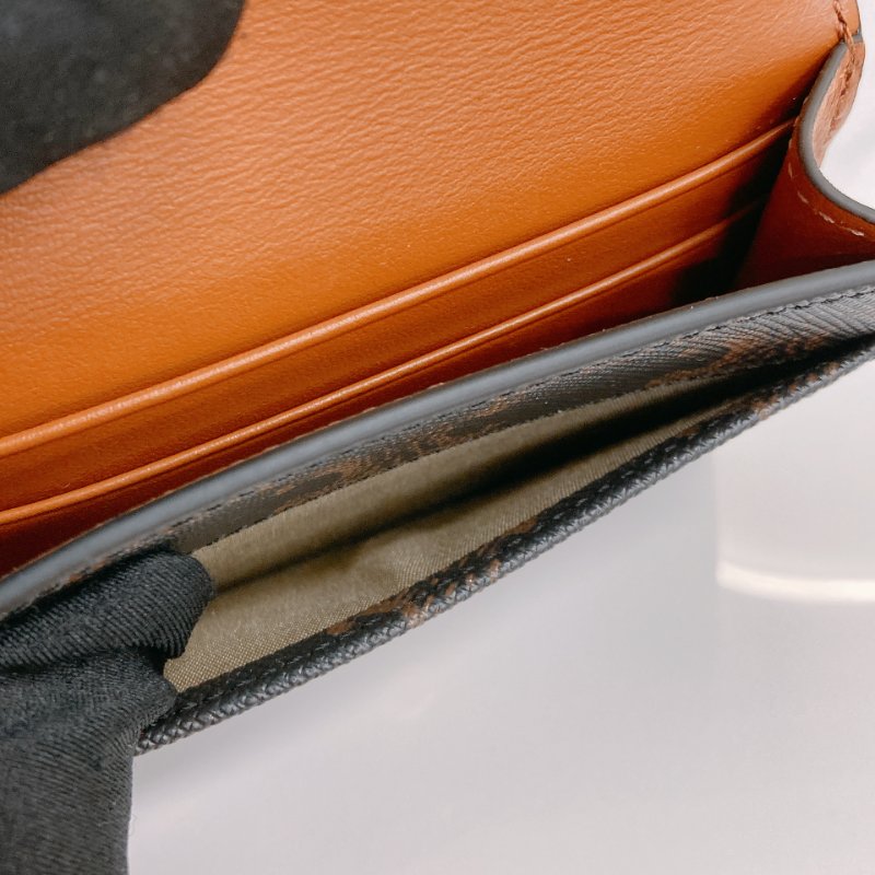 MS0680 Celine 思琳經典花紋於夾 Card Holder with Flap Triomphe Canvas Tan-12