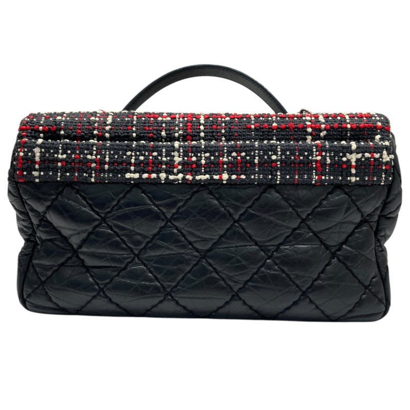 CHANEL 香奈兒 CF 毛呢 肩背包 紅色/黑色 銀鍊-1