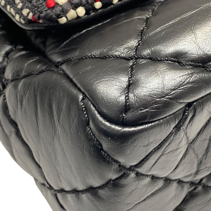 CHANEL 香奈兒 CF 毛呢 肩背包 紅色/黑色 銀鍊-6