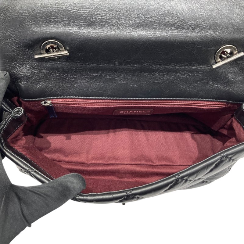 CHANEL 香奈兒 CF 毛呢 肩背包 紅色/黑色 銀鍊-10