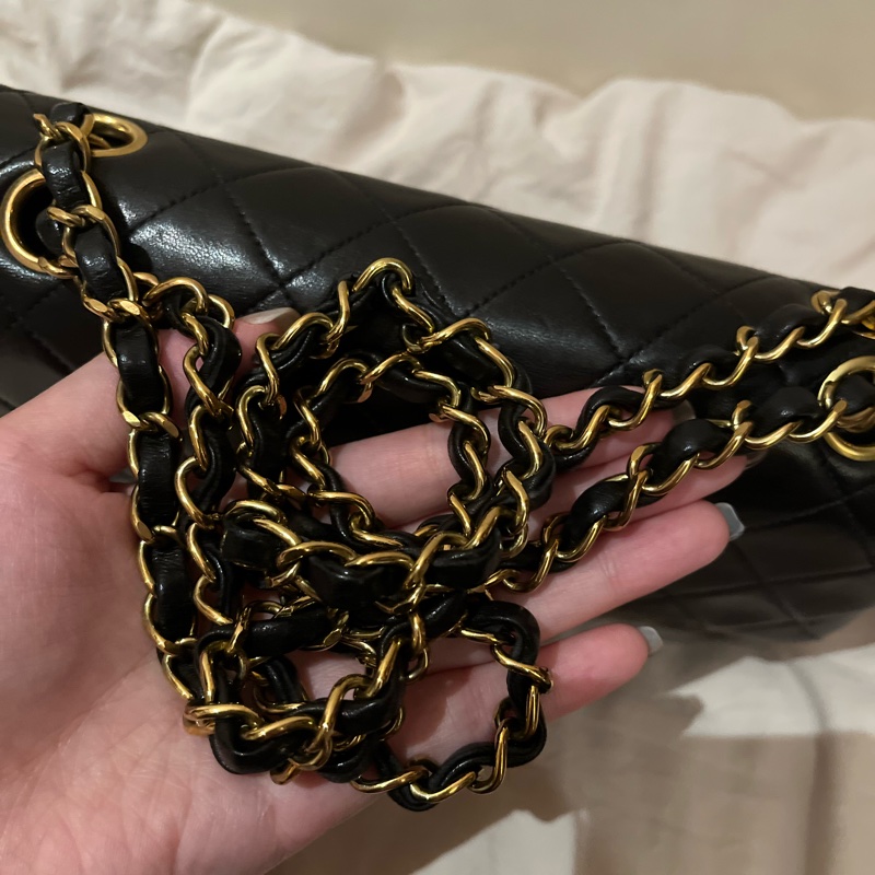 Chanel cf23 絕版 黑色 黑金 老香 甜甜售-3