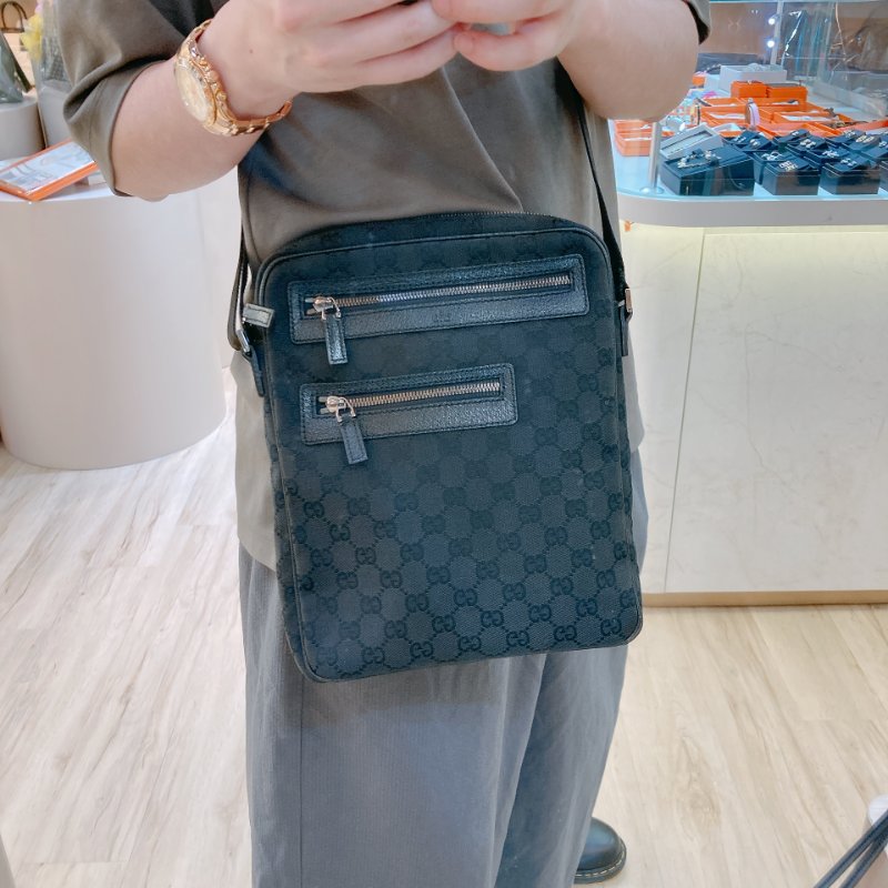 MS0681	Gucci 古馳男款經典暗花紋肩帶包包 Men Messenger Crossbody Canvas-1