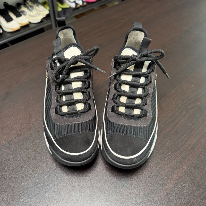 Chanel正品香奈兒運動鞋 氣墊黑色低幫徽標運動鞋 39碼-1