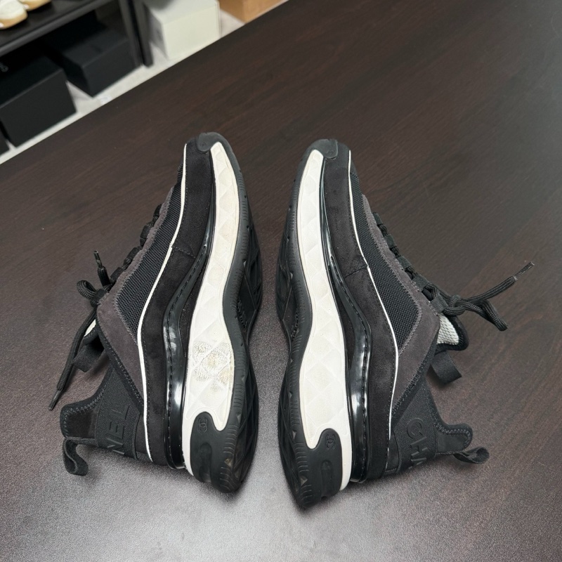 Chanel正品香奈兒運動鞋 氣墊黑色低幫徽標運動鞋 39碼-5