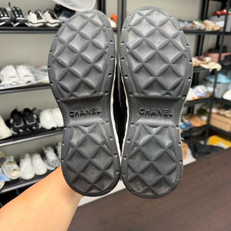 Chanel正品香奈兒運動鞋 氣墊黑色低幫徽標運動鞋 39碼-7