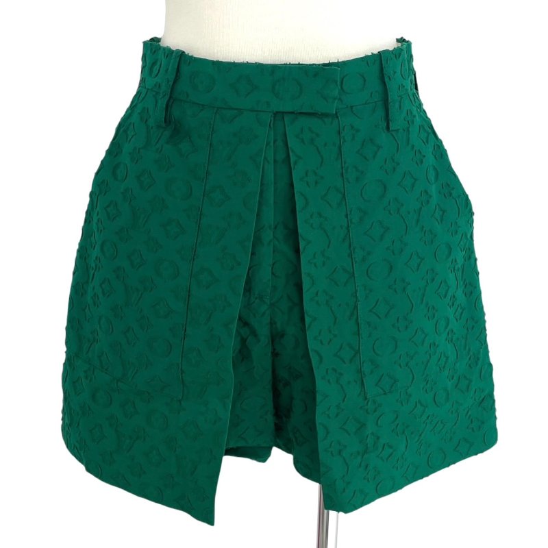 LOUIS VUITTON 路易威登 老花裙褲 100%純棉 綠色 SIZE:34-0