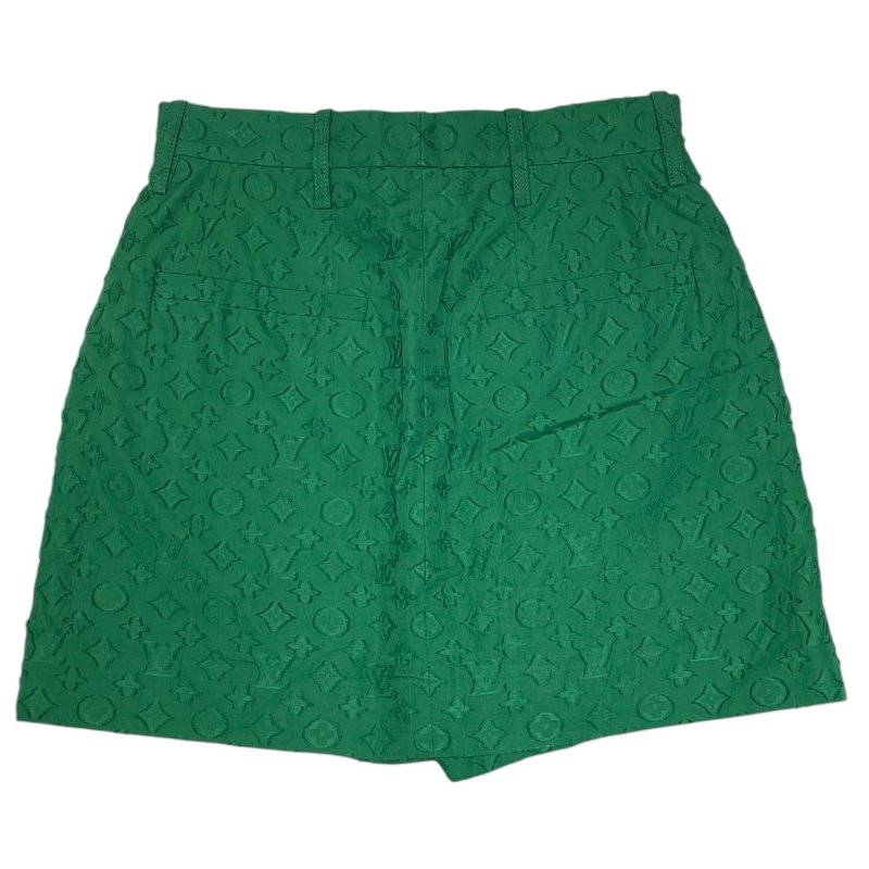 LOUIS VUITTON 路易威登 老花裙褲 100%純棉 綠色 SIZE:34-2
