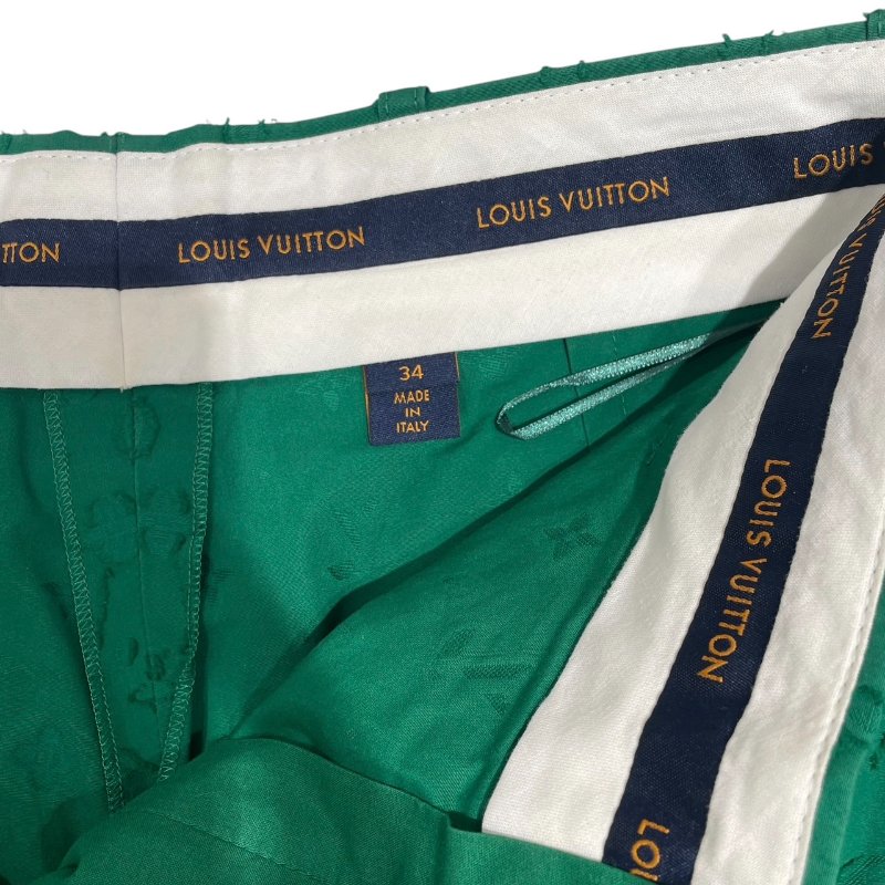 LOUIS VUITTON 路易威登 老花裙褲 100%純棉 綠色 SIZE:34-3