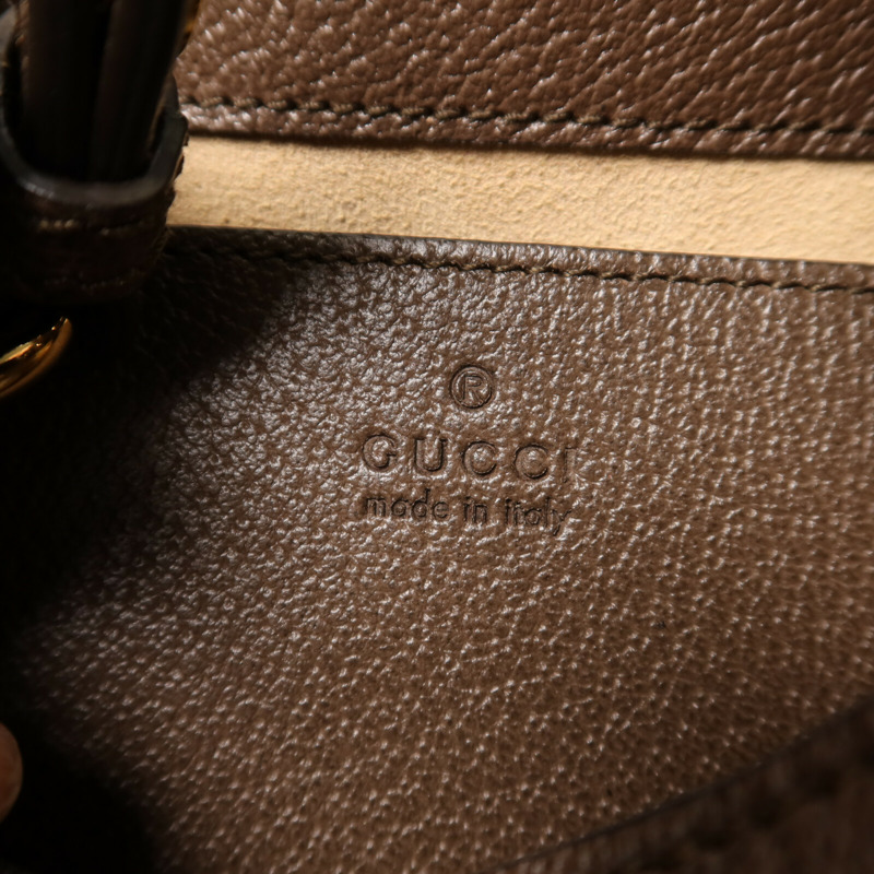 GUCCI 塗層帆布/牛皮皮革Ophidia GG Bucket手挽肩背兩用袋-5