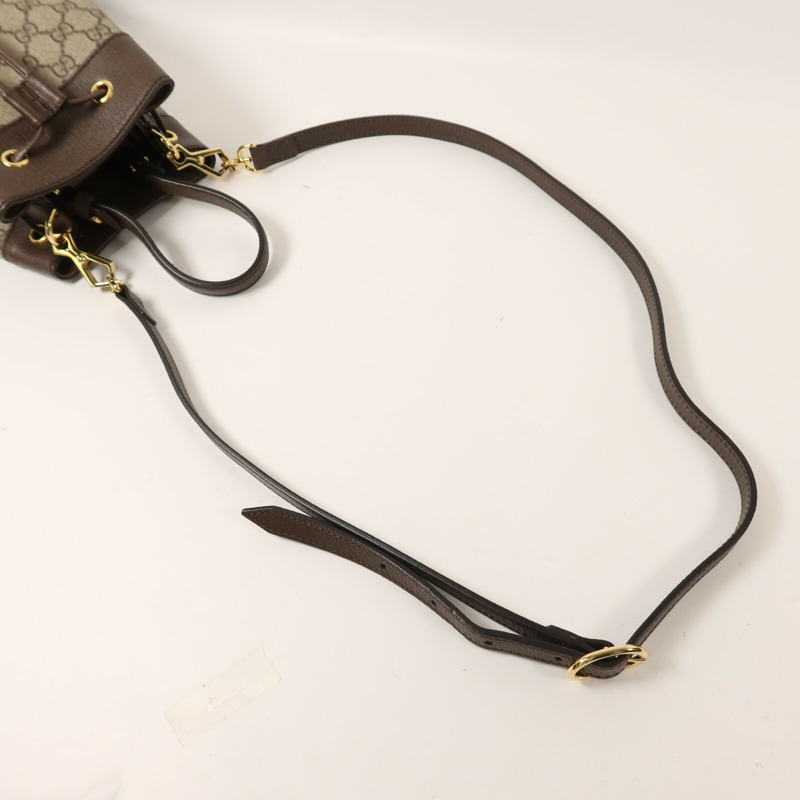 GUCCI 塗層帆布/牛皮皮革Ophidia GG Bucket手挽肩背兩用袋-7