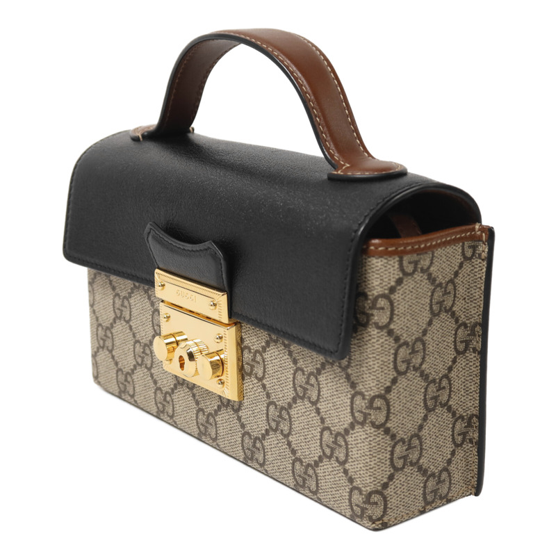 GUCCI 塗層帆布PadLock Mini手挽肩背兩用袋-2