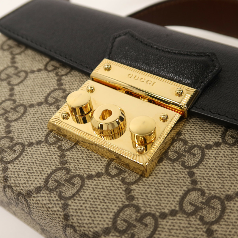 GUCCI 塗層帆布PadLock Mini手挽肩背兩用袋-9