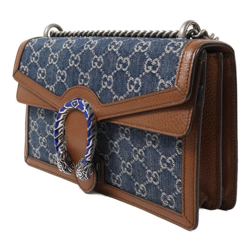 GUCCI 帆布/牛皮皮革Dionysus鏈帶肩背袋-2