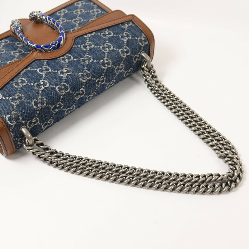 GUCCI 帆布/牛皮皮革Dionysus鏈帶肩背袋-9