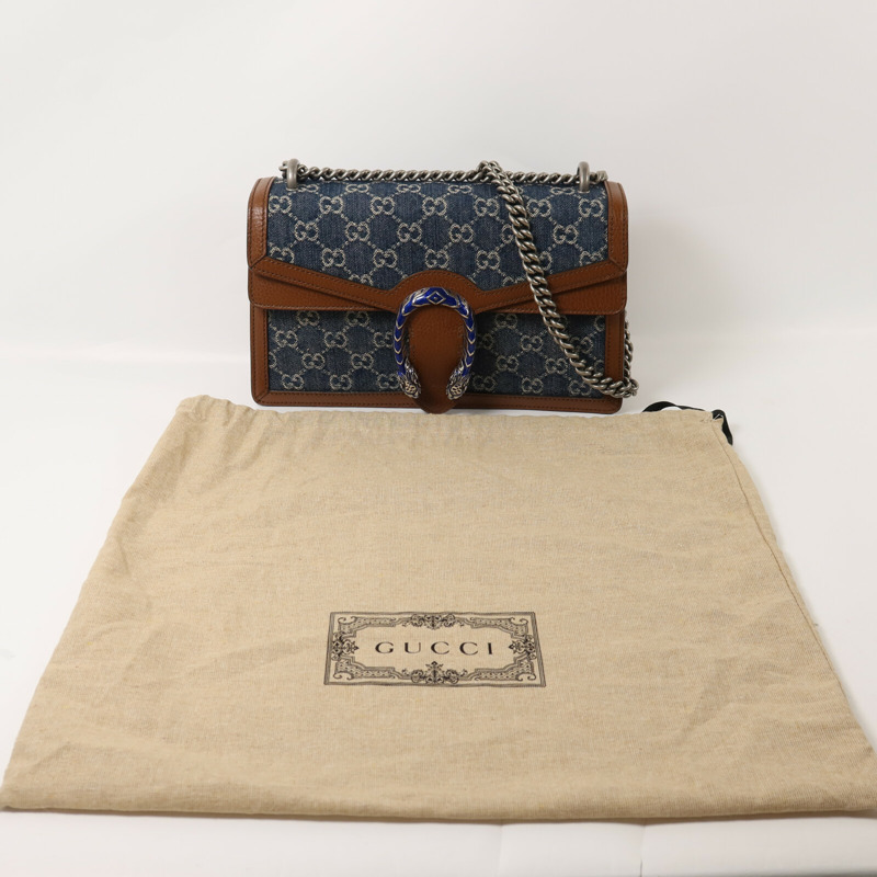 GUCCI 帆布/牛皮皮革Dionysus鏈帶肩背袋-10