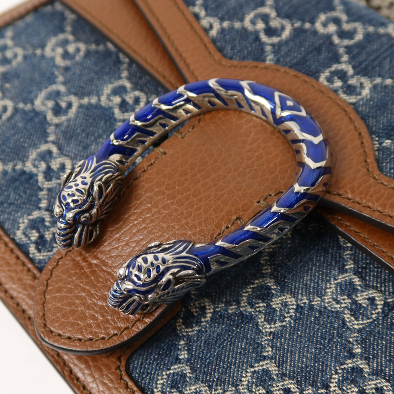 GUCCI 帆布/牛皮皮革Dionysus鏈帶肩背袋-11