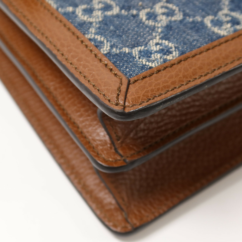 GUCCI 帆布/牛皮皮革Dionysus鏈帶肩背袋-12