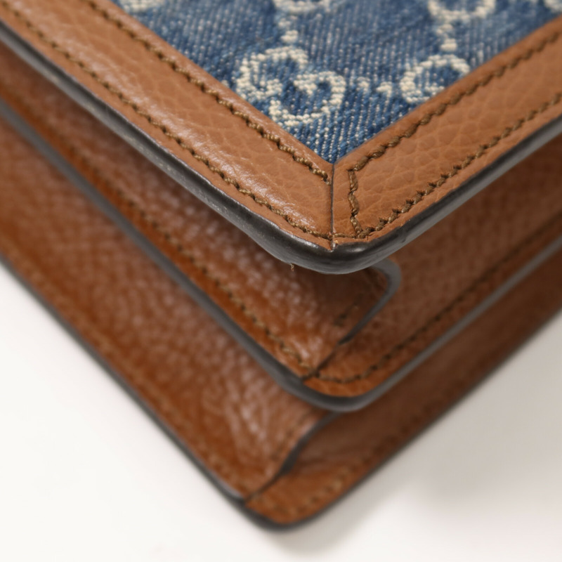 GUCCI 帆布/牛皮皮革Dionysus鏈帶肩背袋-13