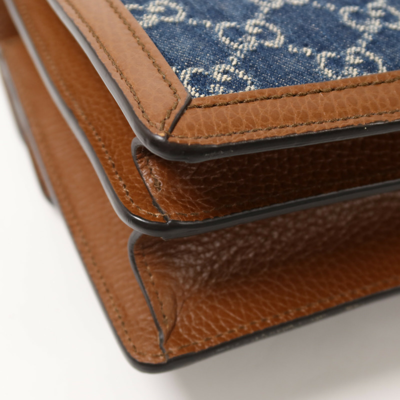 GUCCI 帆布/牛皮皮革Dionysus鏈帶肩背袋-14