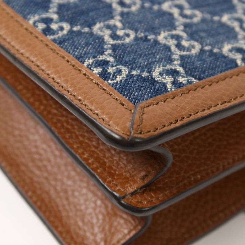 GUCCI 帆布/牛皮皮革Dionysus鏈帶肩背袋-15