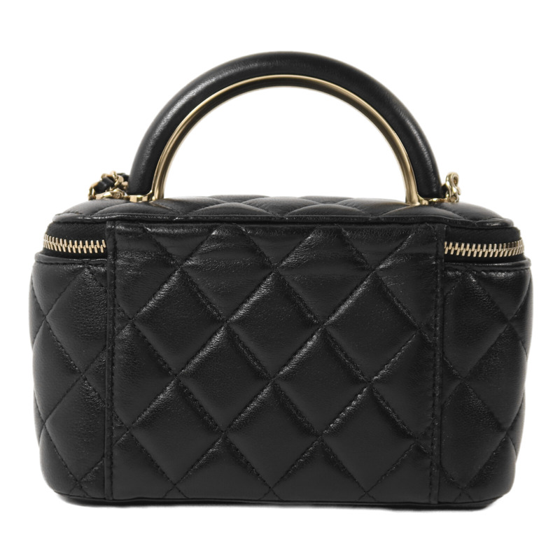 CHANEL 羊皮皮革Vanity Case With Top Handle鏈帶手挽肩背兩用袋-1