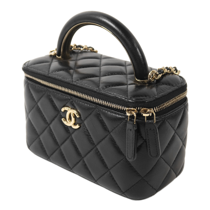 CHANEL 羊皮皮革Vanity Case With Top Handle鏈帶手挽肩背兩用袋-2