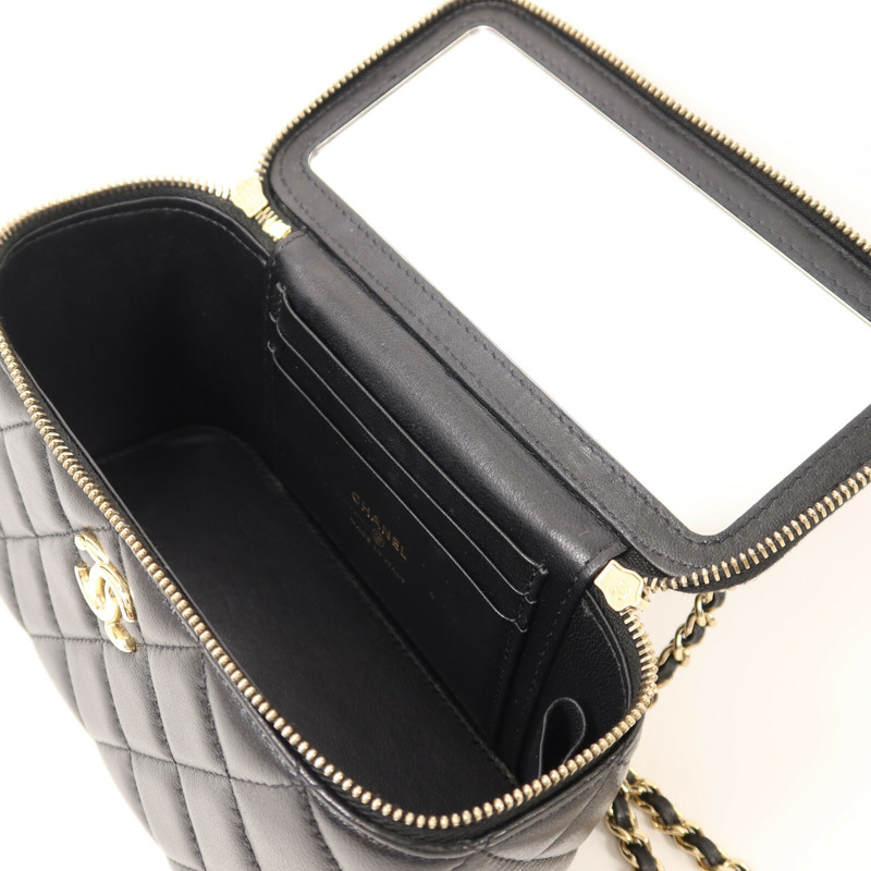 CHANEL 羊皮皮革Vanity Case With Top Handle鏈帶手挽肩背兩用袋-4
