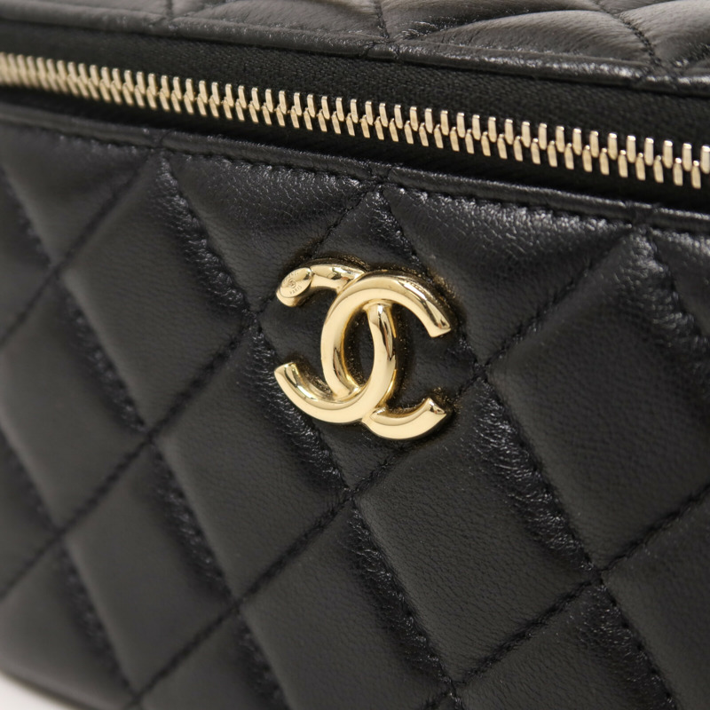 CHANEL 羊皮皮革Vanity Case With Top Handle鏈帶手挽肩背兩用袋-9