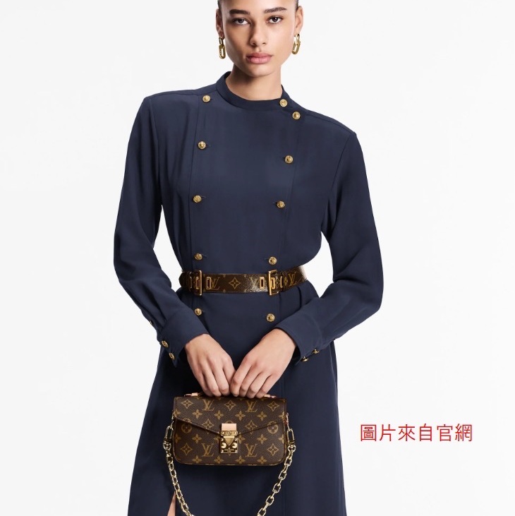 LV 原花金釦Pochette Metis East West手提肩斜背郵差包M46279-16