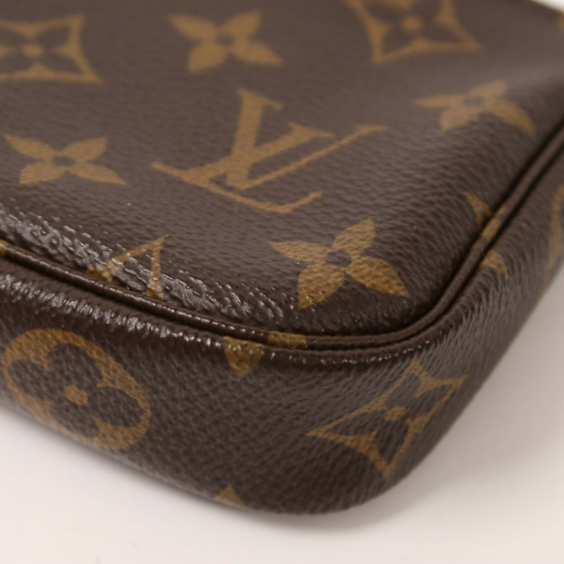 LOUIS VUITTON Monogram Mini Pochette Accessoires鏈帶手挽袋-10