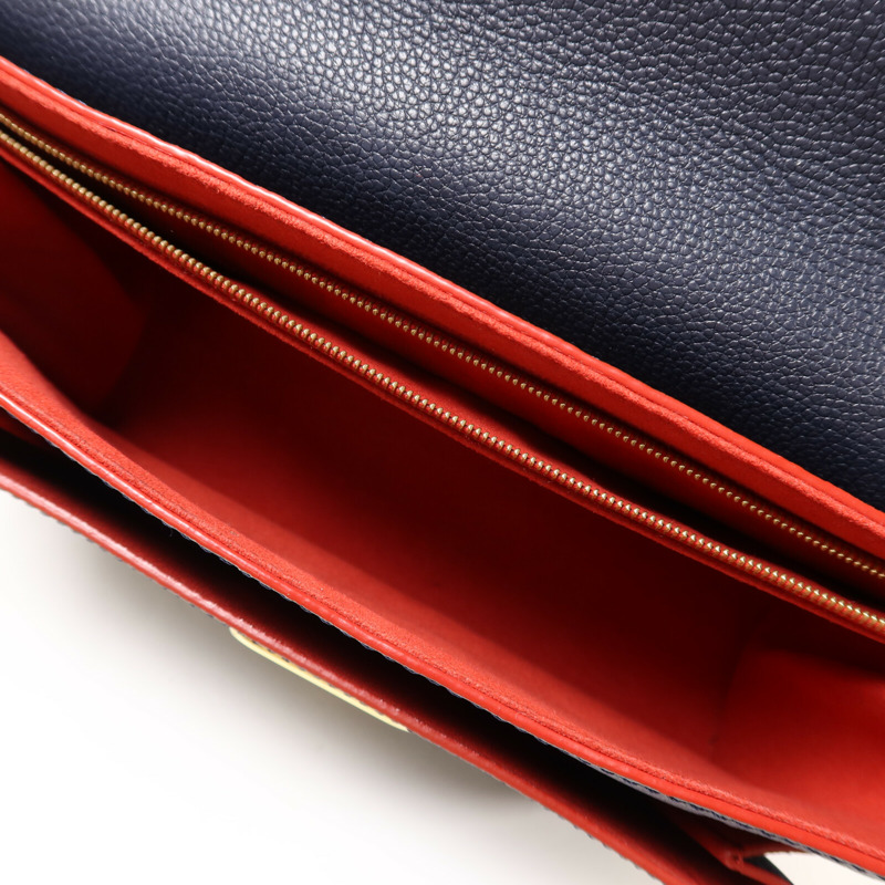 LOUIS VUITTON Monogram Empreinte Vavin PM鏈帶肩背袋深藍色-4