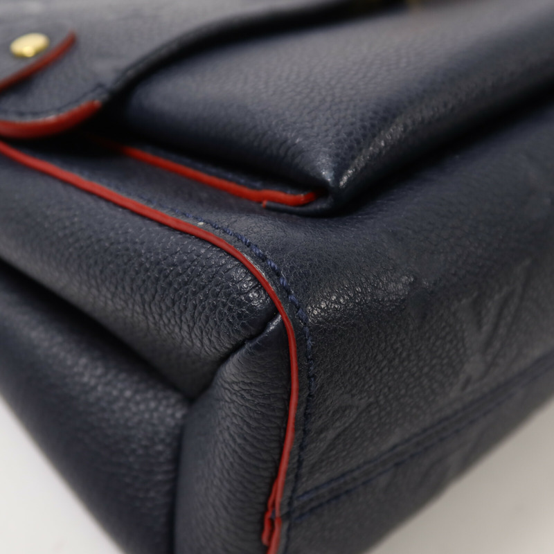 LOUIS VUITTON Monogram Empreinte Vavin PM鏈帶肩背袋深藍色-8