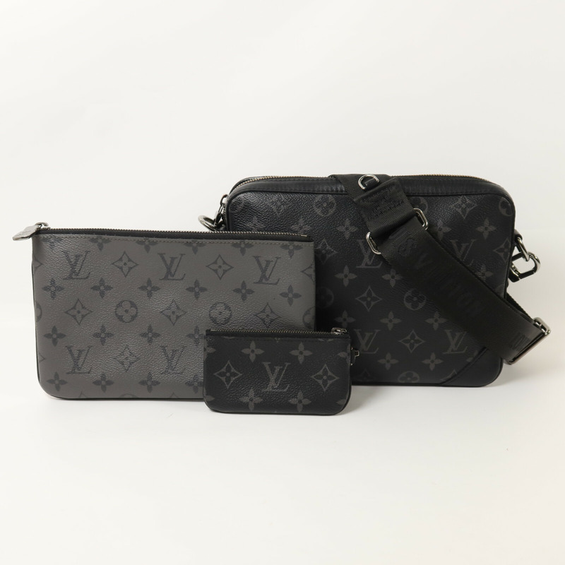 LOUIS VUITTON Monogram Eclipse Reverse Trio Messenger肩背袋-8