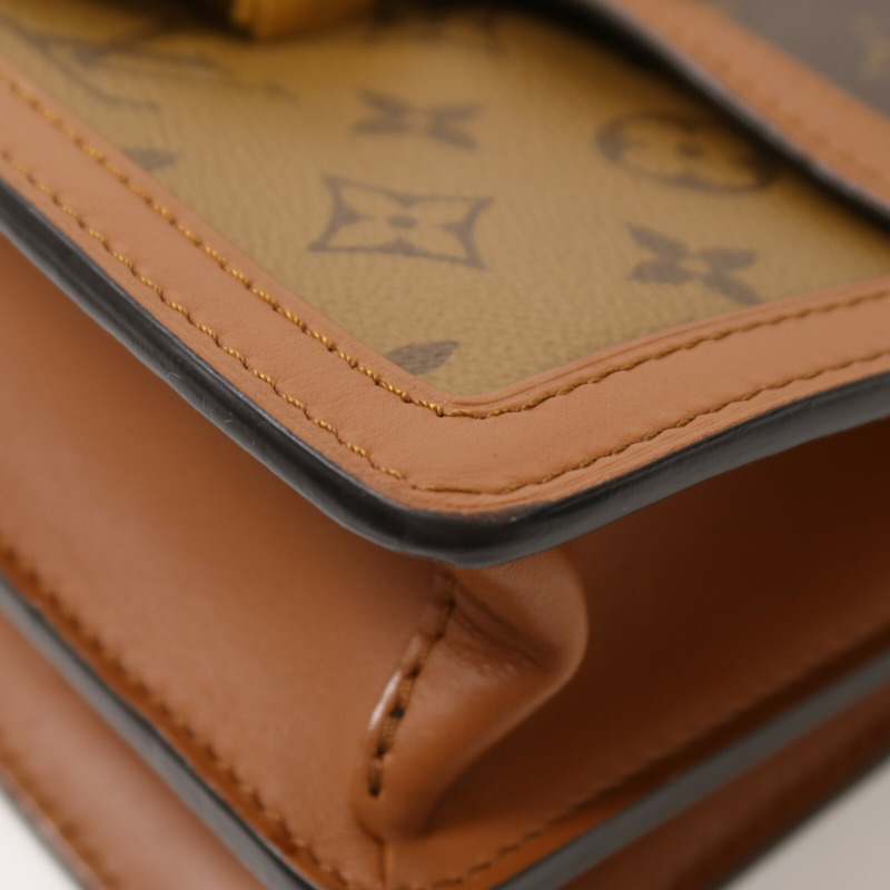 LOUIS VUITTON Monogram/Monogram Reverse Dauphine MM鏈帶手挽肩背兩用袋-10