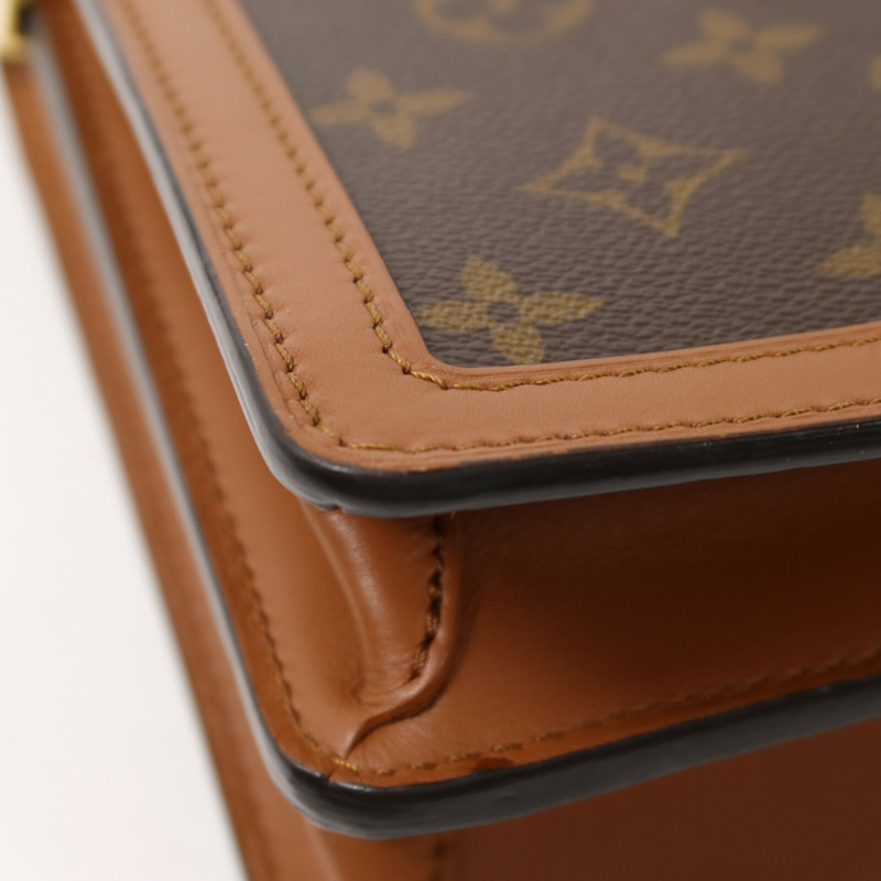 LOUIS VUITTON Monogram/Monogram Reverse Dauphine MM鏈帶手挽肩背兩用袋-11