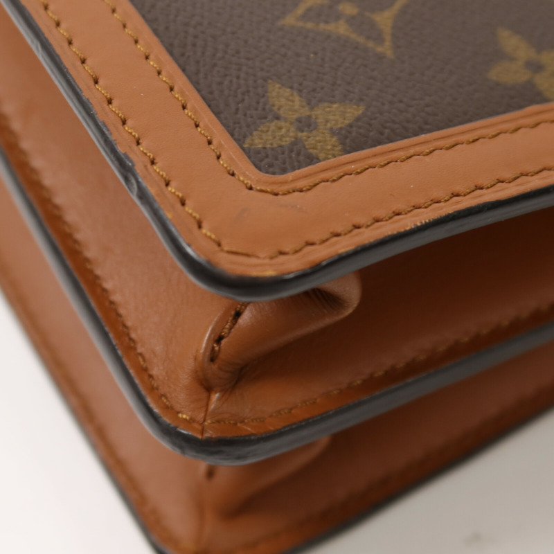 LOUIS VUITTON Monogram/Monogram Reverse Dauphine MM鏈帶手挽肩背兩用袋-12