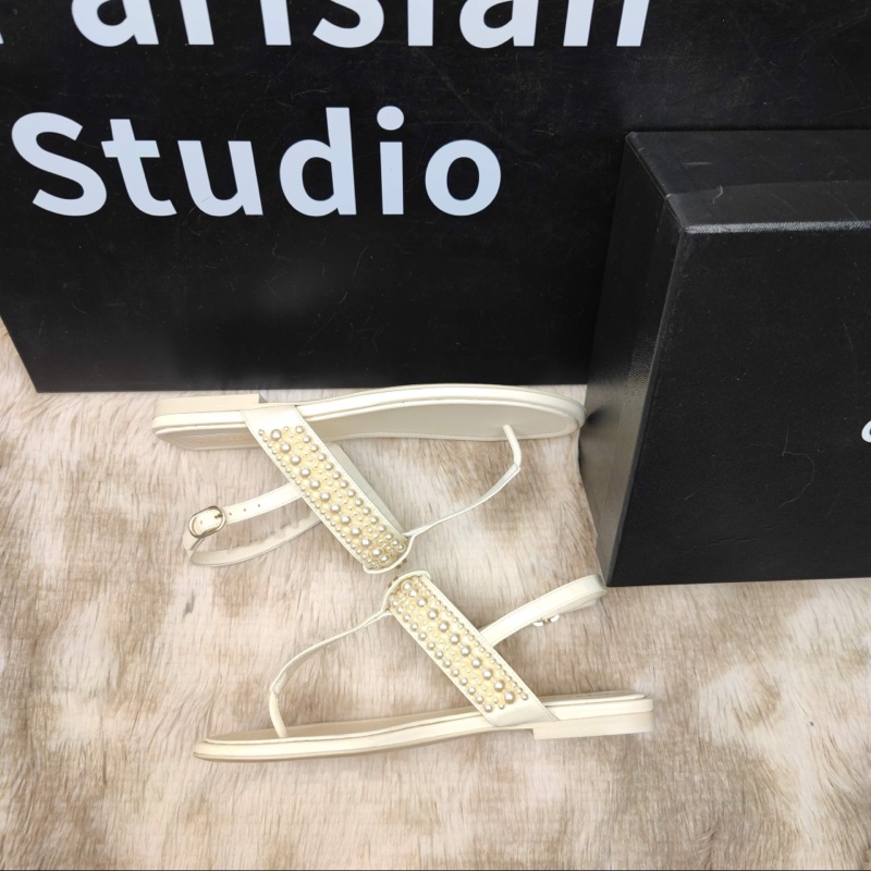 閒置新未使用Chanel香奈兒白色珍珠涼鞋  38碼-1