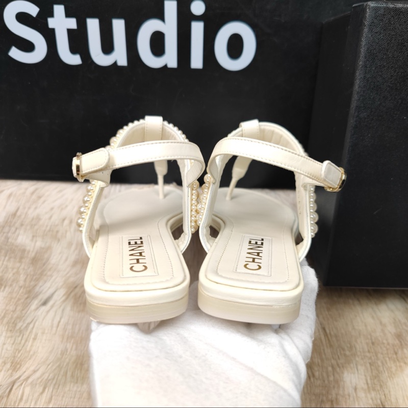 閒置新未使用Chanel香奈兒白色珍珠涼鞋  38碼-3