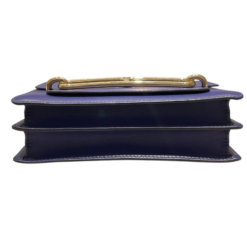 HERMES 愛馬仕 ROULIS 23 豬鼻包 皮革 藍色系 金釦-5