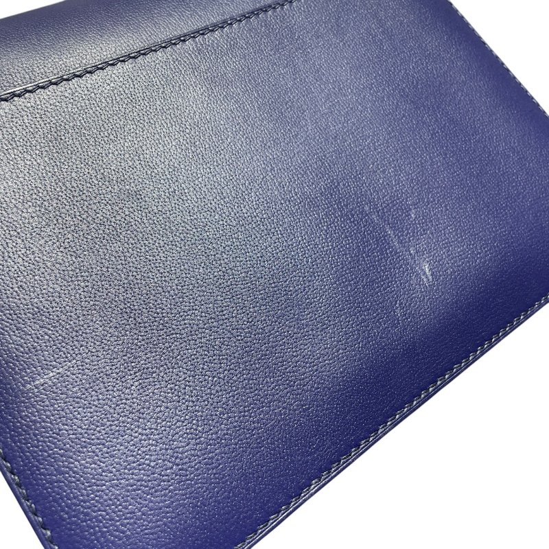 HERMES 愛馬仕 ROULIS 23 豬鼻包 皮革 藍色系 金釦-12