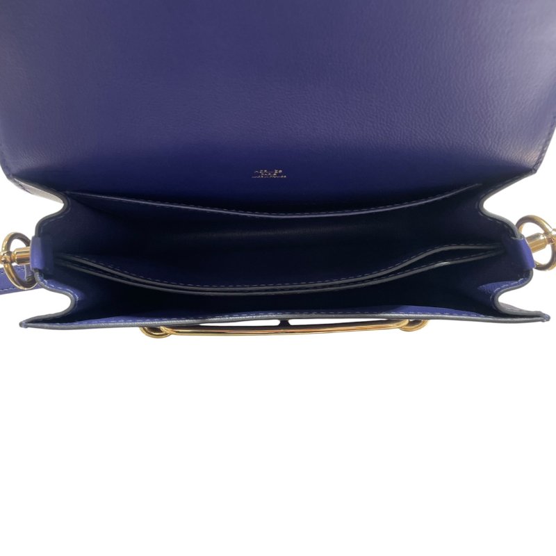 HERMES 愛馬仕 ROULIS 23 豬鼻包 皮革 藍色系 金釦-15