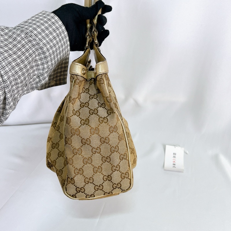 莉亞精品♡Gucci 211944 老花肩背包 白色 二手-5