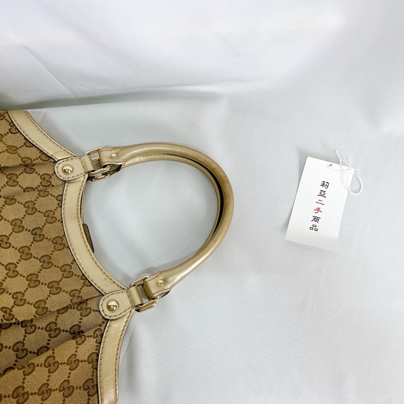 莉亞精品♡Gucci 211944 老花肩背包 白色 二手-11