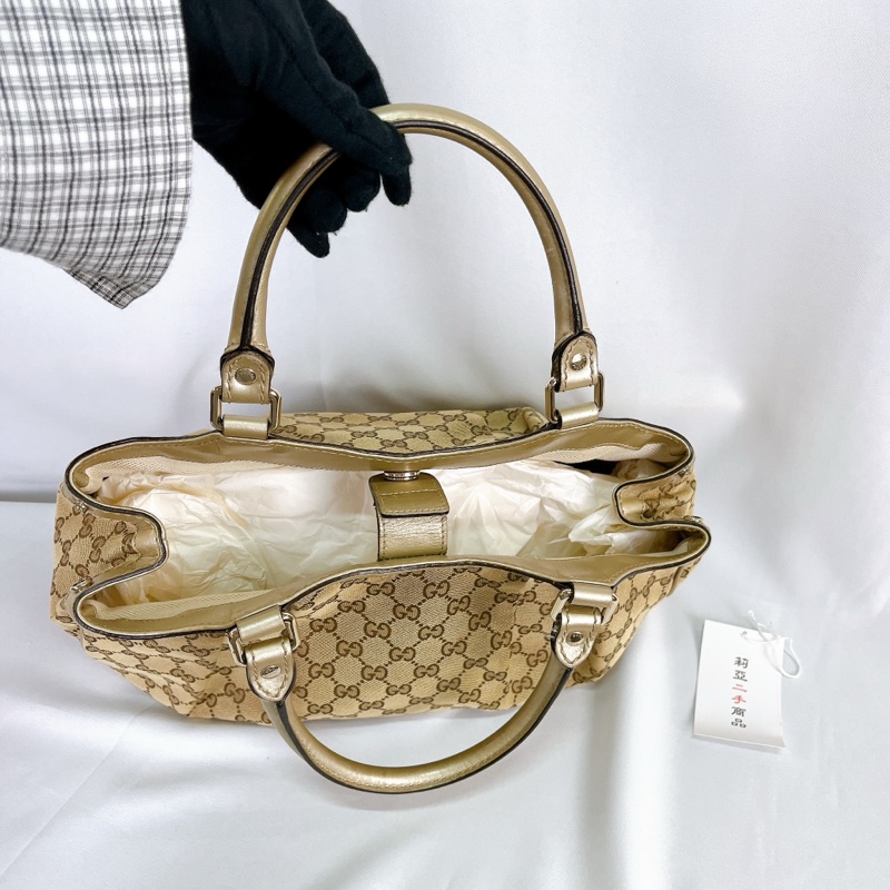 莉亞精品♡Gucci 211944 老花肩背包 白色 二手-13