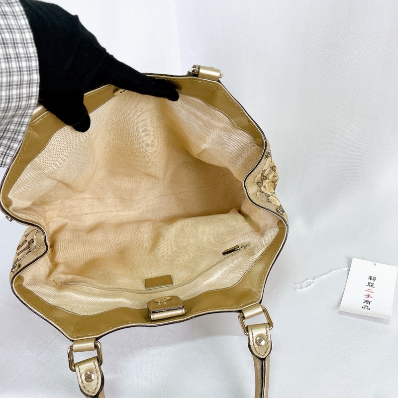 莉亞精品♡Gucci 211944 老花肩背包 白色 二手-14