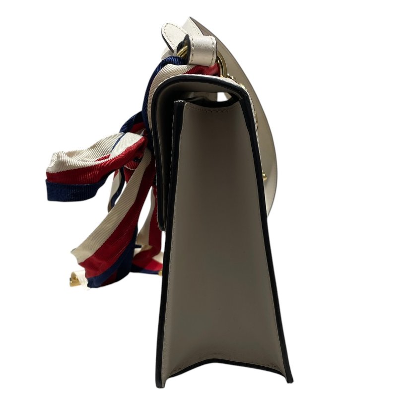 GUCCI 古馳 421882 SYLVIE WEB 肩背包 皮革 米白色 金釦-4