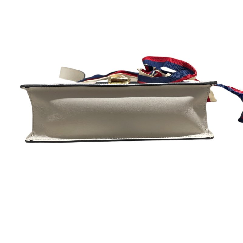 GUCCI 古馳 421882 SYLVIE WEB 肩背包 皮革 米白色 金釦-5