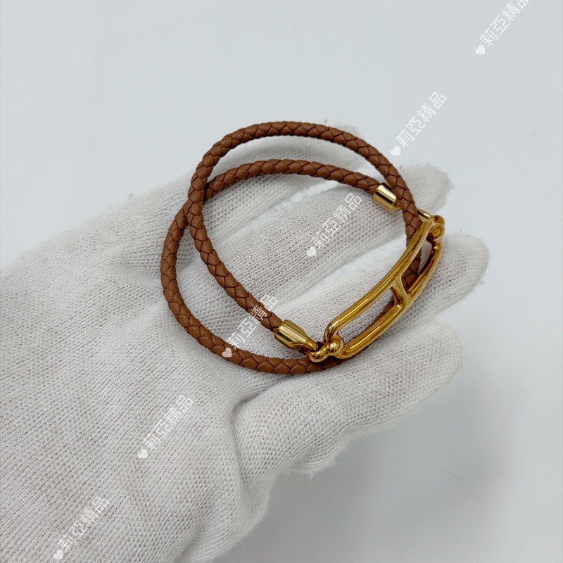 莉亞精品♡ Hermes 豬鼻子編織手環 磚紅 二手美品-2