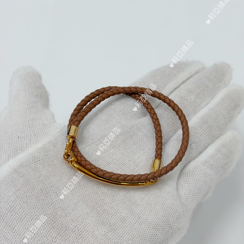 莉亞精品♡ Hermes 豬鼻子編織手環 磚紅 二手美品-3