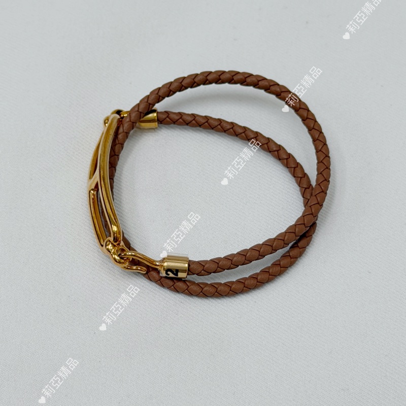莉亞精品♡ Hermes 豬鼻子編織手環 磚紅 二手美品-5